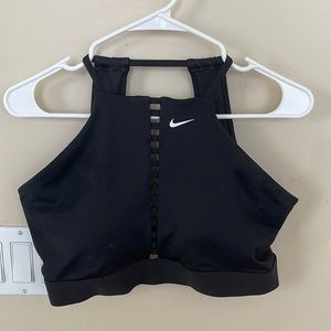 Nike black front cross sports bra. Size XL